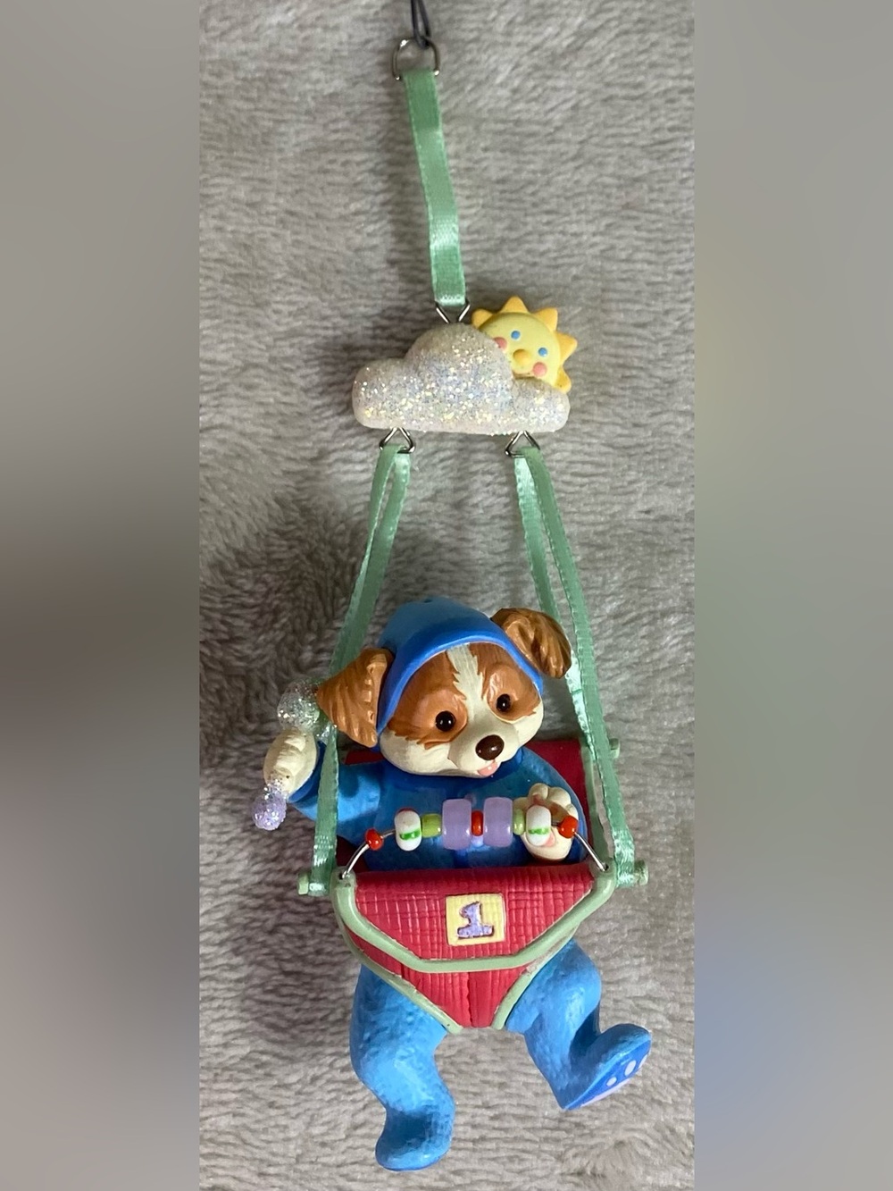 Hallmark Ornament "MY FIRST CHRISTMAS" Child's Age Collection 2003 Baby Boy Dog